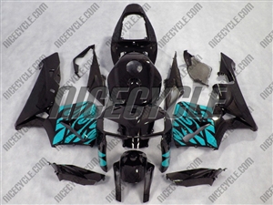 Honda CBR600RR Teal Tribal on Black Fairings