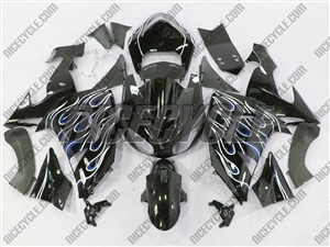 Kawasaki ZX10R Dual Blue Flame Fairings