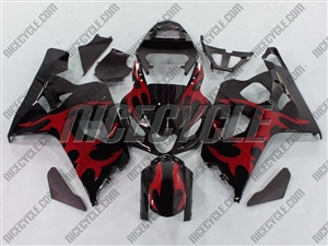 Tribal Red Suzuki GSX-R 600 750 Fairings