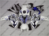 Honda CBR1000RR White/Blue Flame Fairings
