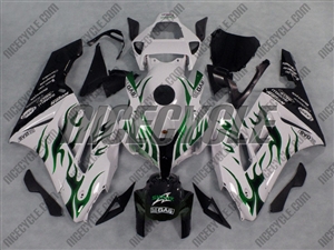 Green Fire/White Honda CBR 1000RR Motorcycle Fairings