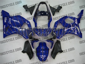 Honda CBR954RR Striped Blue Fairings