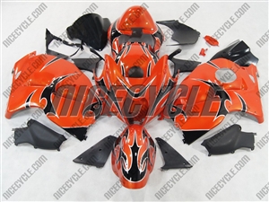 Suzuki GSX-R 1300 Hayabusa Black Tribal on Orange Fairings