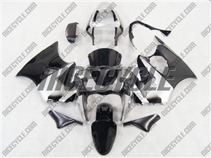 Black/Silver Kawasaki ZX6R Fairings