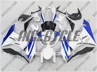 White/Blue Kawasaki ZX6R Fairings