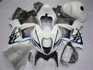 Suzuki GSX-R 1300 White Silver Hayabusa Fairings