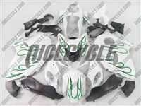 Suzuki GSX-R 1300 Hayabusa White/Green Flames Fairings