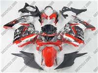 White/Red Monster Style Ninja 250R Fairings