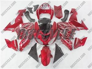 Kawasaki ZX10R Candy Red with Flame Fairings