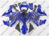 Kawasaki ZX10R Candy Blue with Flame Fairings