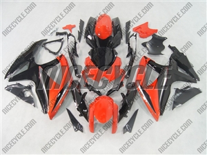 Suzuki GSX-R 600 750 Black/Red Accents Motorcycle Fairings