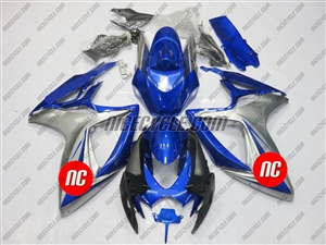 Silver/Blue Suzuki GSX-R 600 750 Fairings