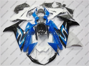 Suzuki GSX-R 600 750 White/Blue OEM Style Fairings