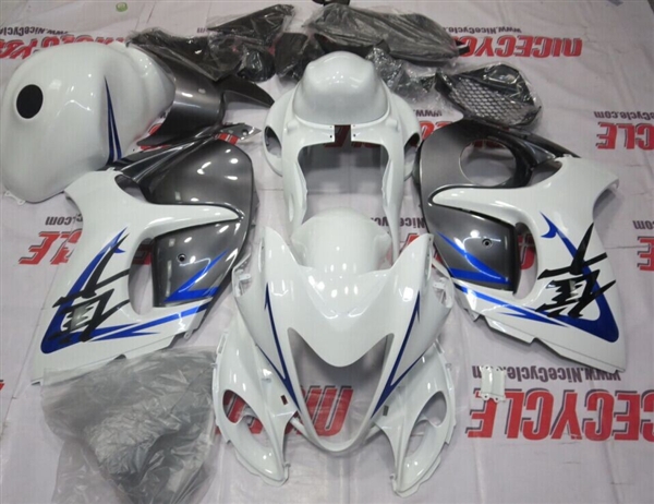 Motorcycle Fairings Kit - 2008-2020 Suzuki GSX1300R Hayabusa White/Blue OEM  Style Fairings