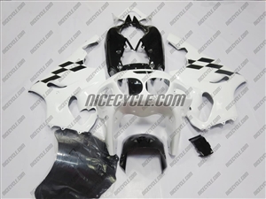 Kawasaki ZX-7R Fairing Checkered Flag White