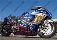 Flamed Airbrush Suzuki GSX-R 1300 Hayabusa Fairings