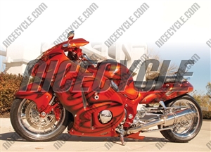 Suzuki GSX-R 1300 Hayabusa Orange Airbrush Fairings