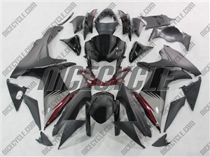 Suzuki GSX-R 600 750 Black/Silver/Maroon Fairings