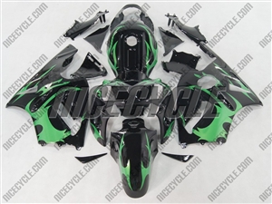 Kawasaki ZX12R Tribal Deep Green Fairings