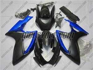 Matte Black/Blue Suzuki GSX-R 600 750 Fairings