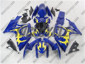 Yellow/Blue Tribal Suzuki GSX-R 600 750 Fairings