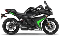 Yamaha FZ6R Black/Green Fairings