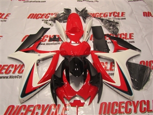 White/Red OEM Style Suzuki GSX-R 600 750 Fairings