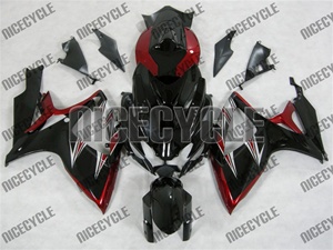 Black/Red/Silver Suzuki GSX-R 600 750 Fairings