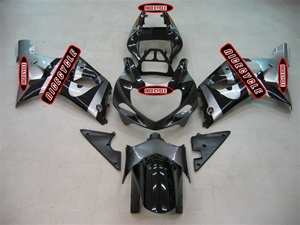 Silver/Black Suzuki GSX-R 600 750 Fairings