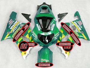 Green Telefonica Suzuki GSX-R 600 750 Fairings