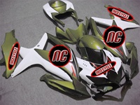 Suzuki GSX-R 600 750 Gold/White Motorcycle Fairings