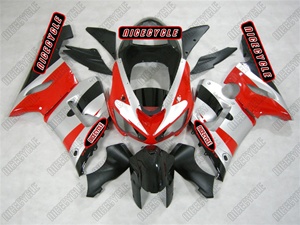 Kawasaki ZX6R Black/Silver/Red Fairings