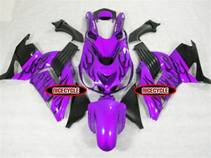 Kawasaki ZX14R Purple Metallic Flame Fairings