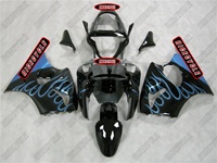 Kawasaki ZX6R Sky Blue Flame Fairings