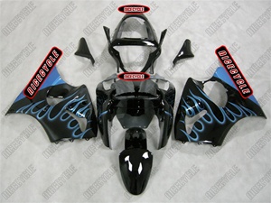 Kawasaki ZX6R Sky Blue Flame Fairings