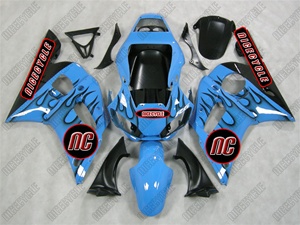 Yamaha YZF-R6  Blue/Black Flames Fairings