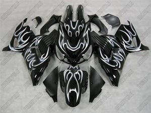 Kawasaki ZX14R White Tribal Fairings