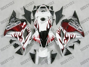 Honda CBR600RR White/Red Flame Fairings