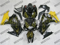 Suzuki GSX-R 1000 Yellow Fire Flame Fairings