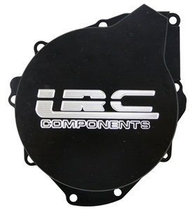 Anodized Black Hayabusa Stator Cover (99-Present), Engraved with LRC (product code# A2850BLRC)