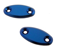 Mirror Caps Anodized Blue and Blank fits Honda CBR models.  (product code# A2924BU)