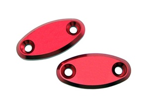 Mirror Caps Anodized Red fits Honda CBR models.  (product code# A2924R)