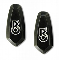 R6 Mirror Caps Anodized Black and Engraved (product code# A2950B)