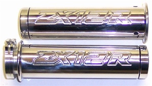 Polished & Engraved Straight Grips for Kawasaki ZX12R (product code# A2972)