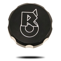 Billet R6 Master Cylinder Reserve Cap Engraved and Anodized Black (product code# A2980AB)