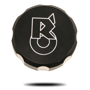 Billet R6 Master Cylinder Reserve Cap Engraved and Anodized Black (product code# A2980AB)