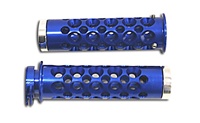Anodized Blue Straight Grips for Suzuki with Round Holes and Flat End Caps (Product Code #A3006BU)