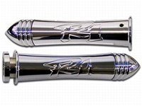 Polished & Engraved Curved In Grips with Pointed Ends for Yamaha R1 (product code# A3016)