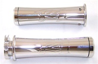 Polished & Engraved Curved In Grips with Flat Ends for Yamaha R1 (product code# A3016F)