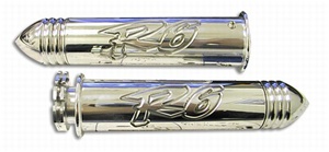 R6 (03-05) STRAIGHT BILLET ALUMINUM GRIPS POLISHED WITH POINTED ENDS (product code A3042P)